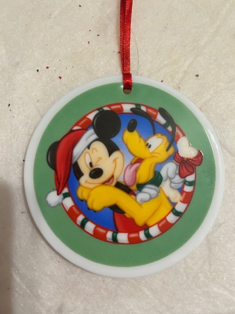 Disney Christmas 2000 Ornament Mickey Mouse Pluto Holiday Vintage